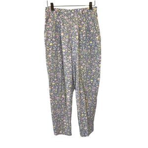 Vintage 90s Purple Floral High Rise Straight Leg Pants 8